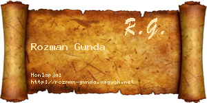 Rozman Gunda névjegykártya